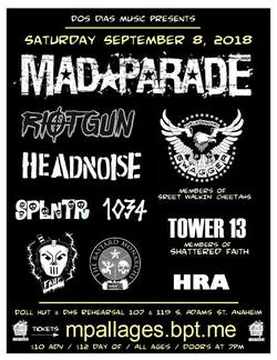 Mad Parade / Headnoise gig flyer
